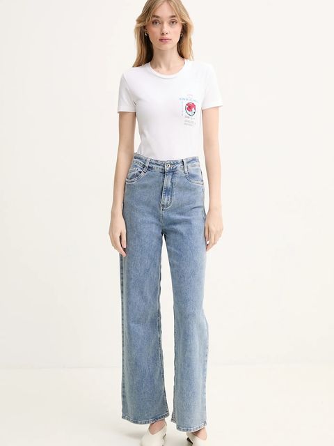 Iceberg t-shirt bawełniany damski kolor biały F091 6318 - zdjęcie produktu nr 2