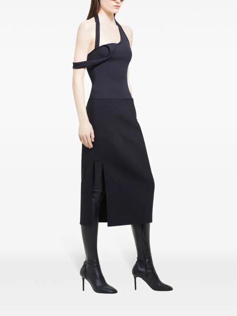 Courrèges asymmetric ribbed-knit tank top - Black - zdjęcie produktu nr 2