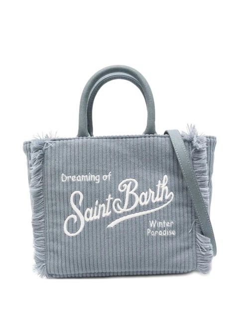 MC2 Saint Barth Vanity Mini Corduroy fringed vanity tote bag - Blue - zdjęcie produktu nr 1
