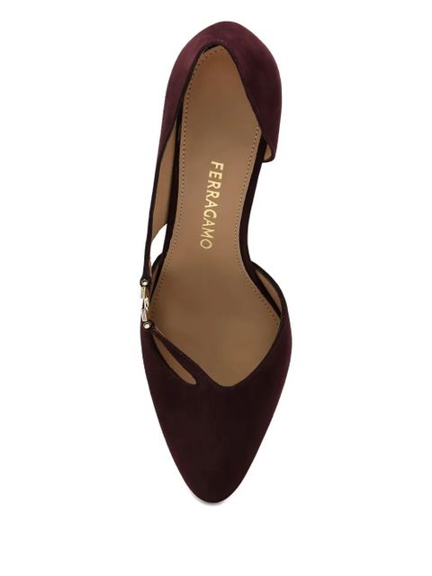 Ferragamo 70mm gancini-detail pumps - Red