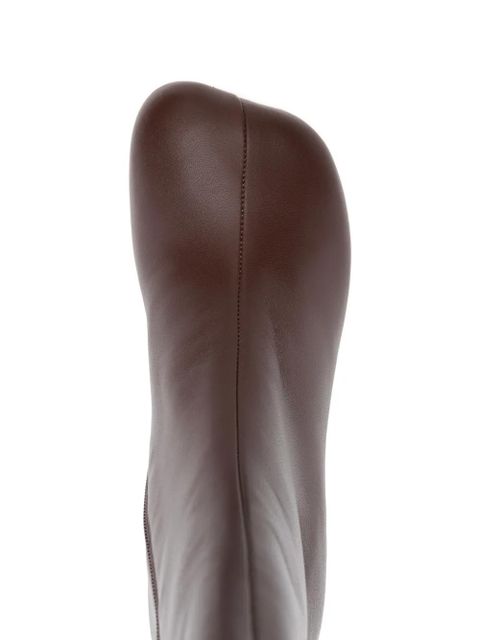 MM6 Maison Margiela square toe leather boots - Brown
