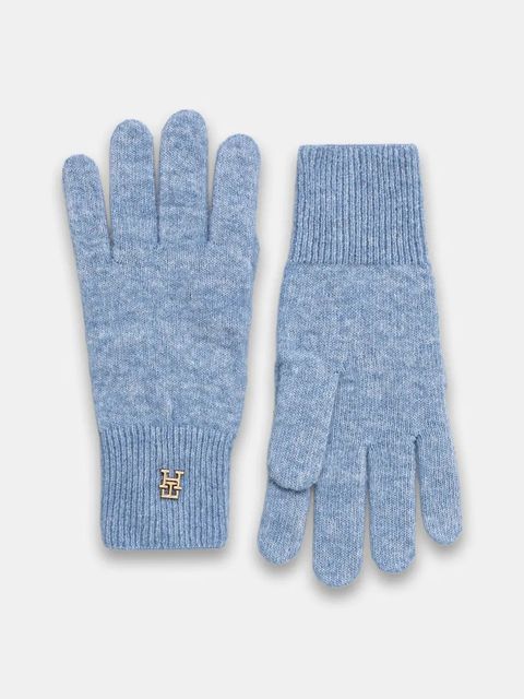 Tommy Hilfiger rękawiczki z wełną damskie kolor niebieski AW0AW17798 - zdjęcie produktu nr 1