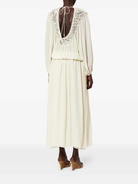 ISABEL MARANT Nydia lace bib dress - Neutrals