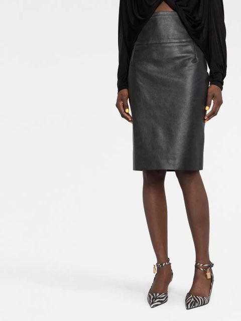 Givenchy buckle-detail leather pencil skirt - Black