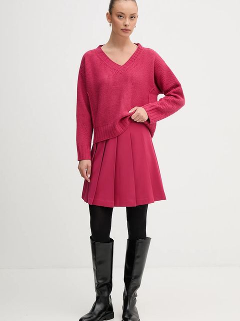 United Colors of Benetton spódnica kolor różowy mini rozkloszowana 4R4CD004W - zdjęcie produktu nr 2