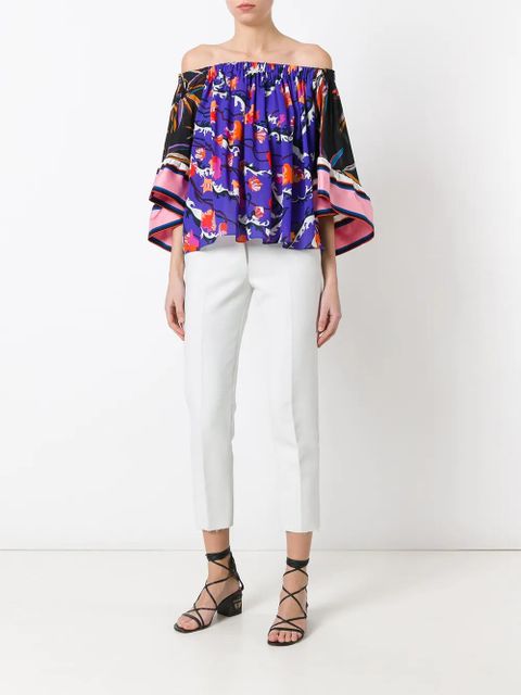 PUCCI off shoulder floral blouse - Multicolour