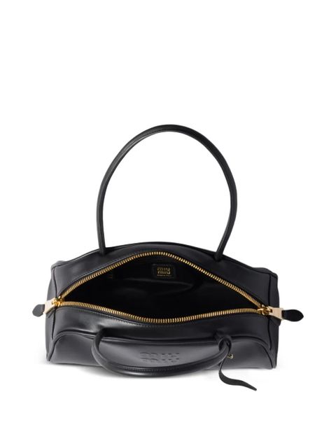 Miu Miu Beau embossed-logo shoulder bag - Black