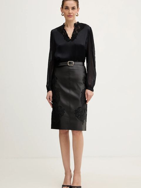 Twinset spódnica kolor czarny midi prosta 252TT2011