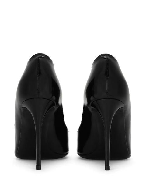 Dolce & Gabbana logo-lettering leather pumps - Black