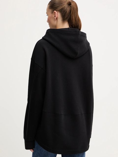 BOSS bluza damska kolor czarny z kapturem gładka 50550339