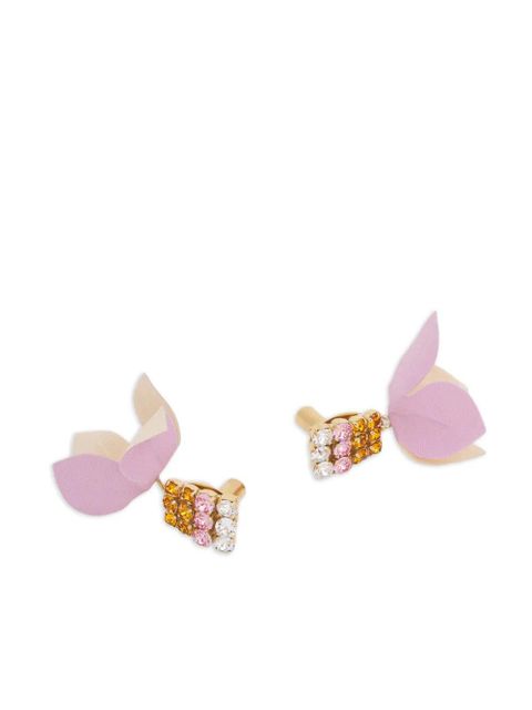 Marni rhinestone flower-pendant earrings - Gold - zdjęcie produktu nr 2