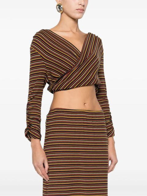 Anna Sui striped wrap top - Brown - zdjęcie produktu nr 2