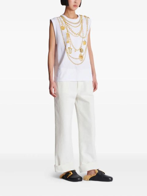 Balmain Collier-print vest - White