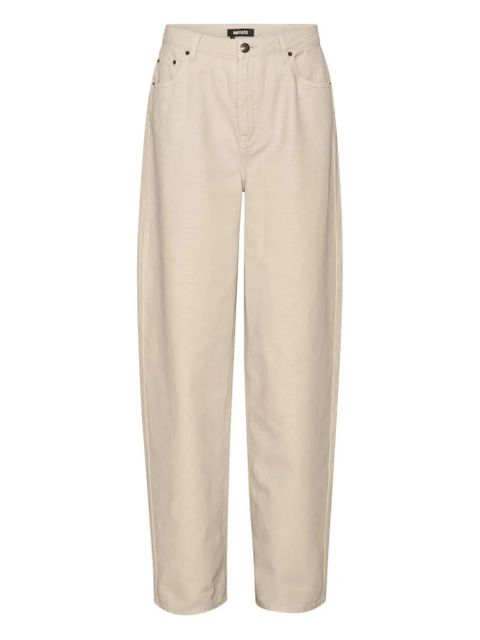 ROTATE BIRGER CHRISTENSEN R-embroidery cotton straight-leg jeans - Neutrals