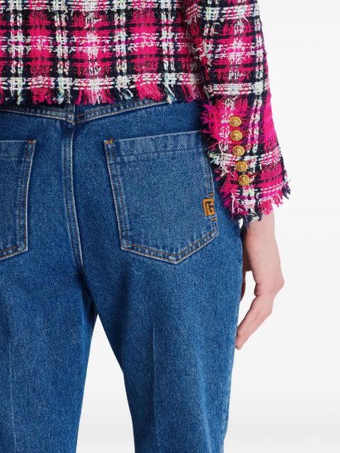 Balmain plaid button jacket - Pink