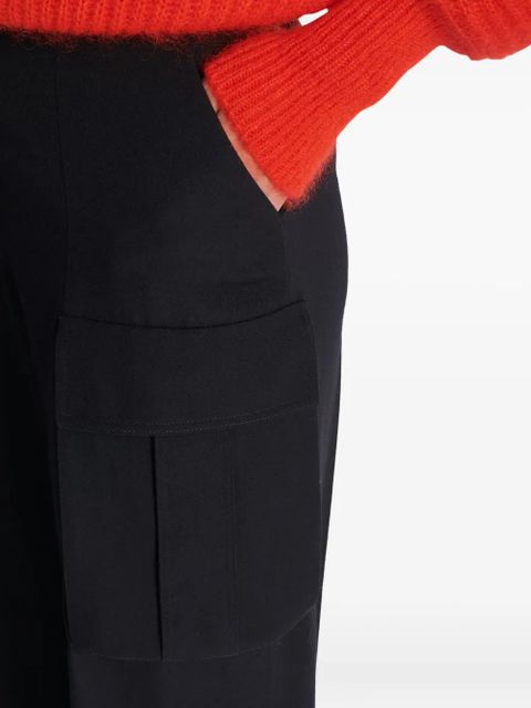 Balmain cargo-pockets wool straight trousers - Black