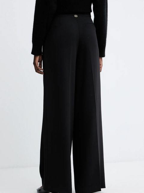 Twinset spodnie damskie kolor czarny szerokie high waist 252TT2401 - zdjęcie produktu nr 2