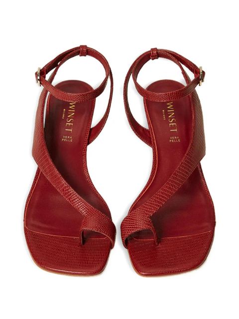 TWINSET lizard-effect sandals - Red