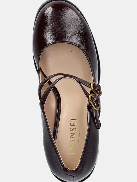 Twinset czółenka kolor bordowy na słupku 252TGT130