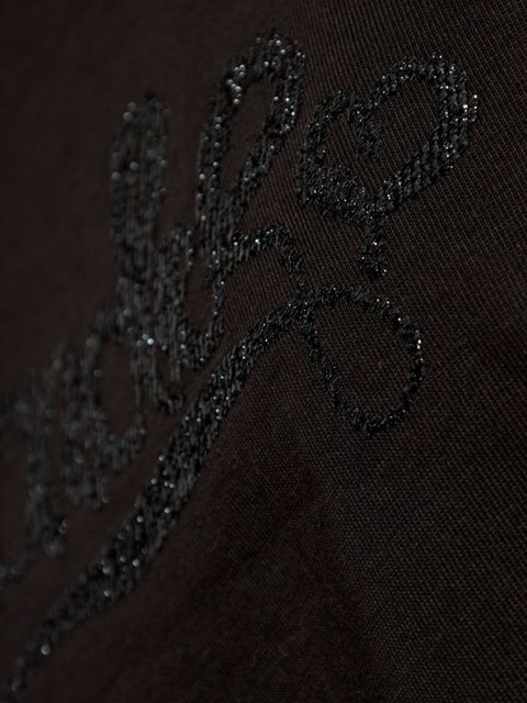 Moncler glitter-logo T-shirt - Black