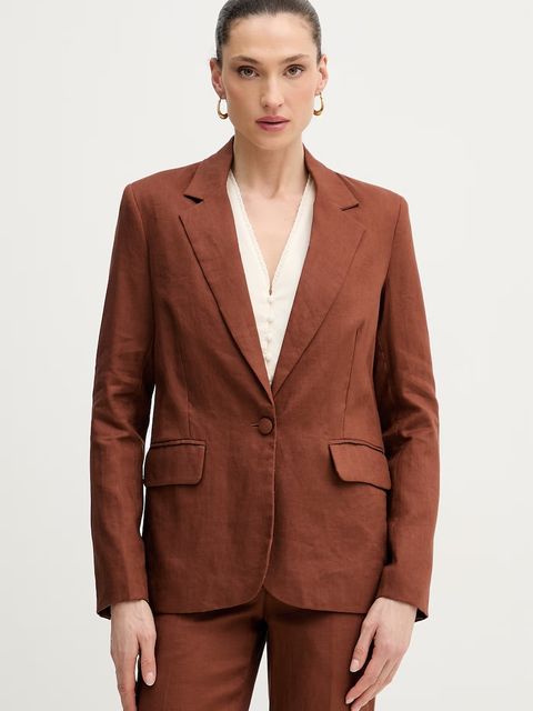 Silvian Heach marynarka jednorzędowa damska lniana PILLIK - zdjęcie produktu nr 2