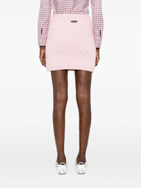 Moschino diamond-quilted flap-pocket mini skirt - Pink