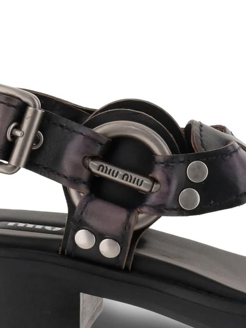 Miu Miu leather sandals - Black