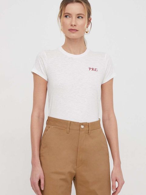 Polo Ralph Lauren t-shirt bawełniany damski kolor beżowy