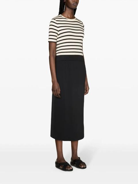 Moncler logo-patch jersey midi skirt - Black