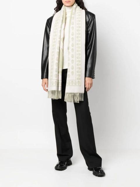 Alexander McQueen two-tone skull-print scarf - Neutrals - zdjęcie produktu nr 2