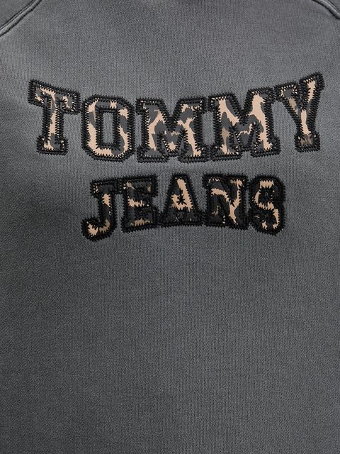 Tommy Jeans bluza bawełniana damska kolor szary z aplikacją DW0DW21959