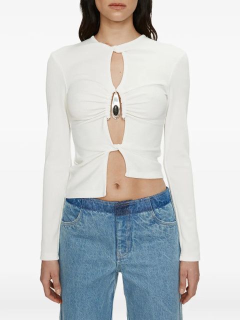 Christopher Esber crystal pendant open twist long sleeve top - Blue - zdjęcie produktu nr 1