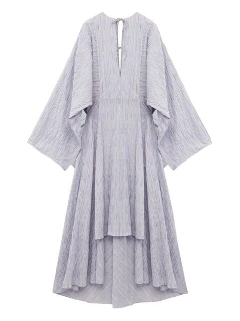 LOEWE pleated tie-neck midi dress - Blue - zdjęcie produktu nr 1