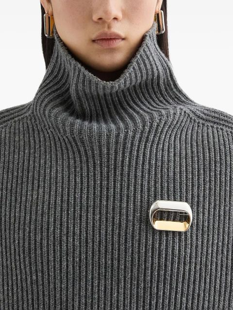 Jil Sander two-tone brooch - Silver - zdjęcie produktu nr 2