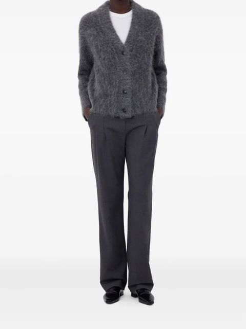 LouLou de Saison LYNN hairy alpaca V-neck cardigan - Grey - zdjęcie produktu nr 2