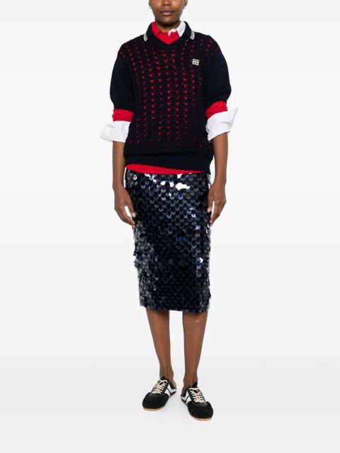 Miu Miu striped knitted polo shirt - Blue - zdjęcie produktu nr 2