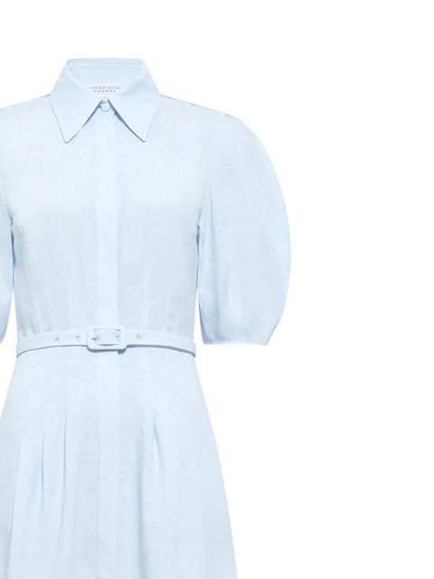 Gabriela Hearst Maude pleated belted shirtdress - Blue - zdjęcie produktu nr 2