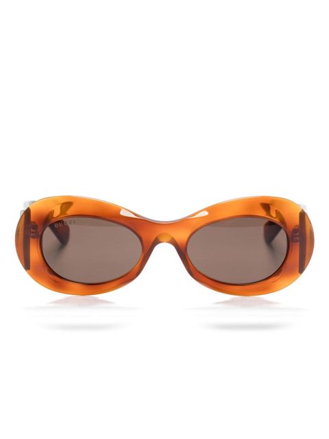 Gucci Eyewear oval-frame sunglasses - Brown - zdjęcie produktu nr 1