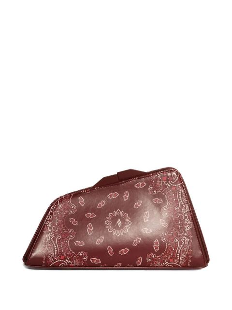The Attico small paisley-print leather clutch - Red