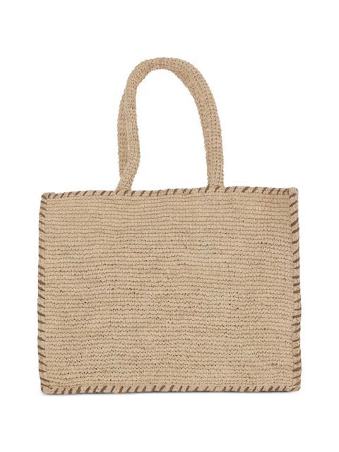 MC2 Saint Barth logo-tassel raffia shoulder bag - Neutrals - zdjęcie produktu nr 2