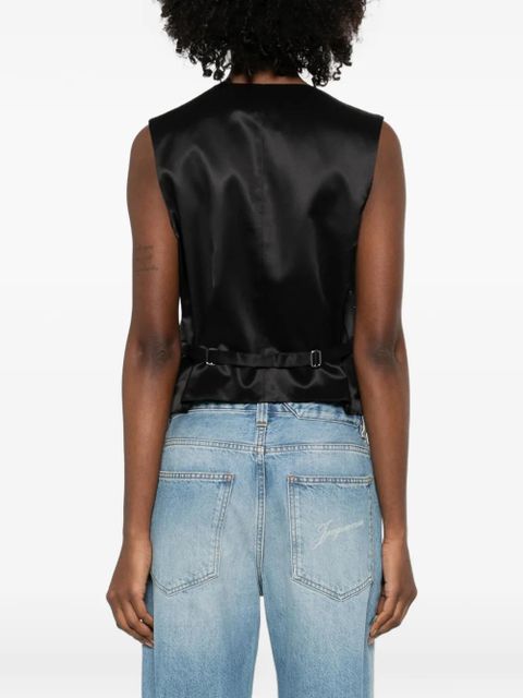 Alexander Wang buttoned v-neck top - Grey