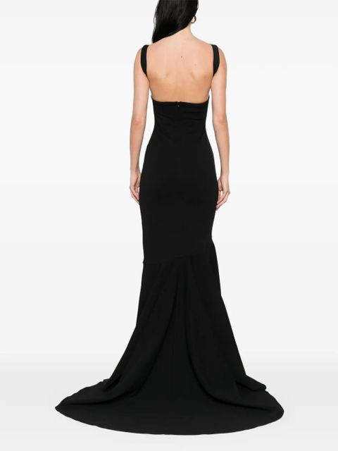 Solace London Lottie square-neck maxi dress - Black