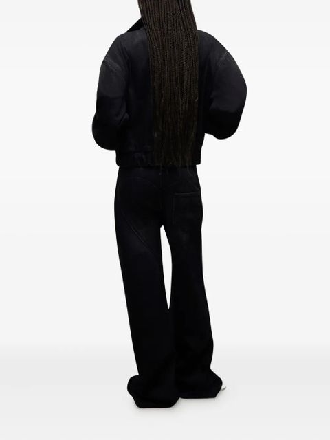 AREA crystal chain cut-out bomber jacket - Black - zdjęcie produktu nr 2