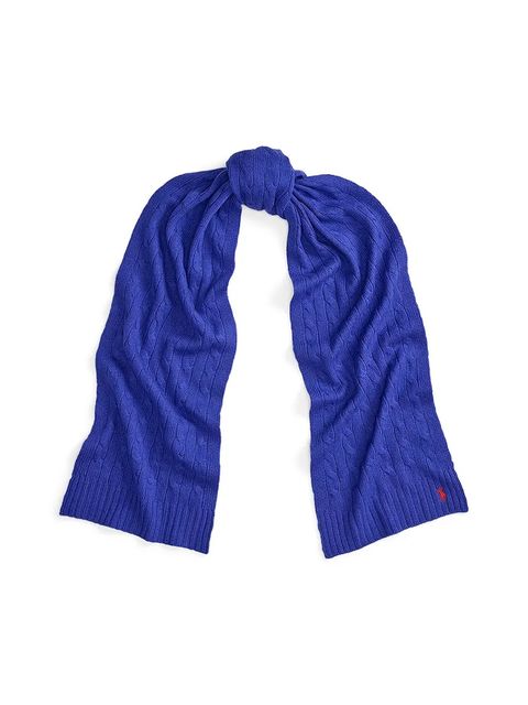 Polo Ralph Lauren szalik wełniany damski kolor granatowy gładki 455956296 - zdjęcie produktu nr 1