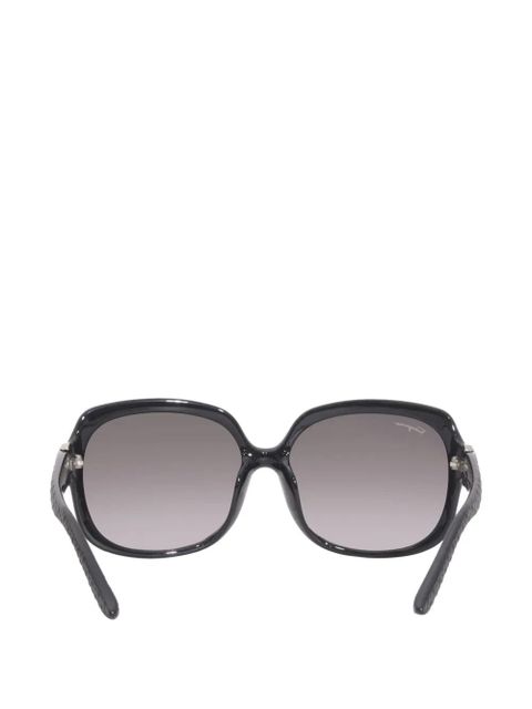 Ferragamo rectangle full-rim sunglasses - Black