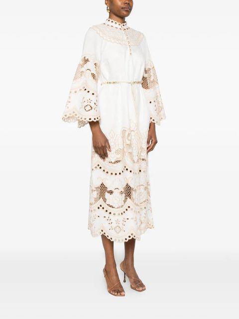 ZIMMERMANN embroidered midi dress - White