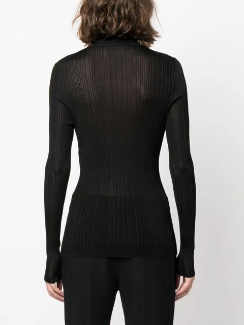 TOM FORD roll-neck ribbed-knit jumper - Black