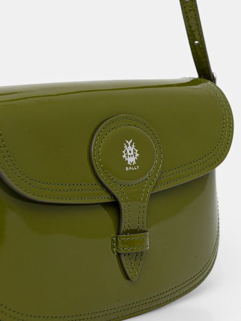 Bally torebka skórzana kolor zielony WAS045 - zdjęcie produktu nr 2