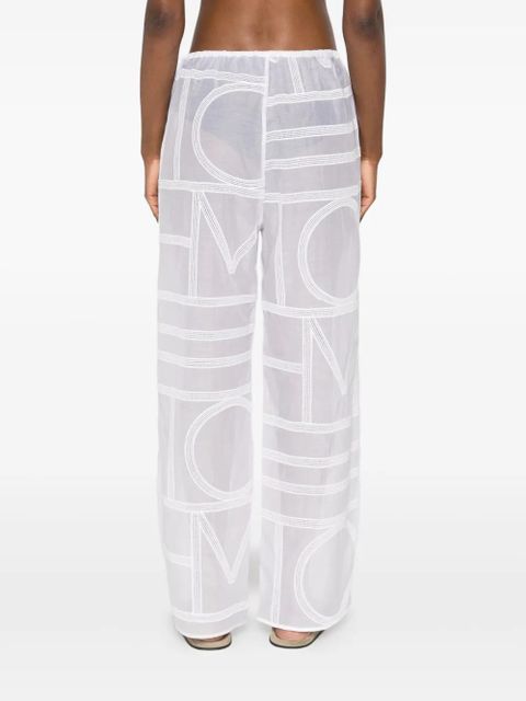 TOTEME monogram crochet trousers - White
