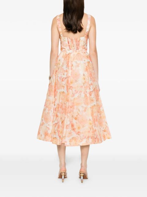ZIMMERMANN Rebellion floral midi dress - Orange
